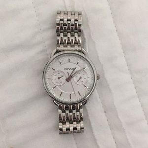 Silver Fossil Watch